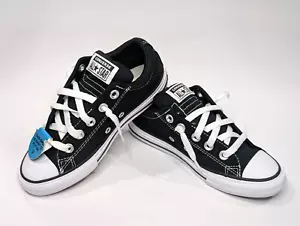 Zapatillas sin cordones Converse CTAS Street negras/blancas para niño - Tallas Asst NWB A01696F - Imagen 1 de 9