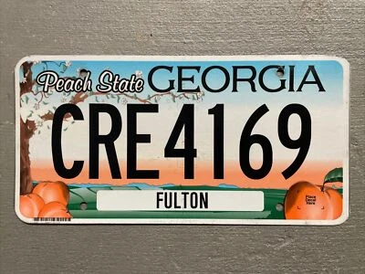 GEORGIA LICENSE PLATE PEACH STATE 🍑 RANDOM LETTERS/NUMBERS/COUNTIES NICE!  SALE - Image 1 of 3
