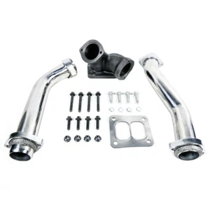 For 94-97 Ford 7.3L Powerstroke Heavy Duty Stainless Steel Bellowed Up Pipe Kit - Foto 1 di 8