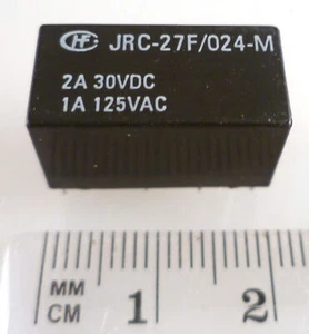 Hongfa Relais JRC-27F/024M 24Vdc Spule DPDT 1A 125Vac 2A 30Vdc OM1145G - Bild 1 von 3