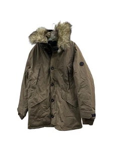 CHAQUETA PARKA POLO RALPH LAUREN PIEL SINTÉTICA RIBETE PLUMÓN VERDE OLIVA PARA HOMBRE TALLA GRANDE - Imagen 1 de 7