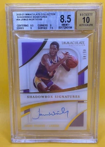 Panini Immaculate Collection Shadowbox Signatures 2020-21 James Worthy BGS 8,5 - Imagen 1 de 2