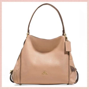 COACH 24966 Edie 31 Shoulder Bag Patchwork Tea Rose Snakeskin Beechwood NWT - Picture 1 of 8
