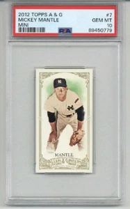 2012 TOPPS ALLEN & GINTER MINI #7 MICKEY MANTEL KARTE YANKEES PSA 10 LOW POP 11 - Bild 1 von 2