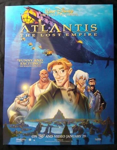 Disney ATLANTIS THE LOST EMPIRE Movie Poster Original Video Promo Store Display - Bild 1 von 3