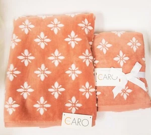 3 PC HOME CARO Salmón Naranja + Blanco Algodón Floral Plush Baño + Toalla de - Imagen 1 de 5