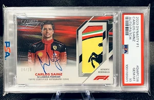 2023 Topps Dynasty Formula 1 Carlos Sainz Auto Patch Ferrari Logo PSA 10 - Picture 1 of 4