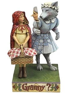 Jim Shore Rotkäppchen & Wolf Figur - buntes Volkskunst Muster - Bild 1 von 12