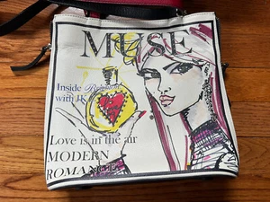 Brighton Womens Musette Multicolor Printed Leather Tote Bag Original Box & Strap - Picture 1 of 17