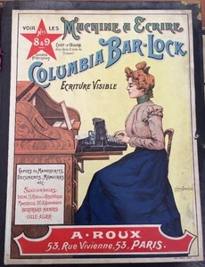 MÁQUINA DE ESCRIBIR Almohadilla escritorio Con 2 Volantes Publicidad Hacia 1900. - Picture 1 of 3