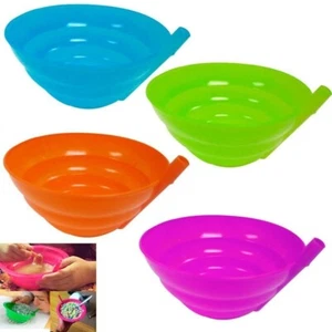 4 SET OF Cereal Bowl for Kids with Built in Straw Plastic Sip-a-bowl-SOLID COLOR - Picture 1 of 2