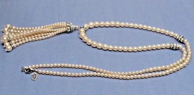 (B6) Ben-Amun Opera Length Faux Pearl Necklace with Tassel - New - Image 1 of 4