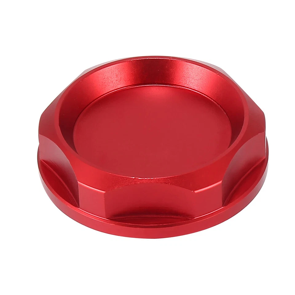 Tapa de aceite de motor de carreras de aluminio rojo tapa de llenado de combustible de aceite para Mitsubishi Foto 1 de 4
