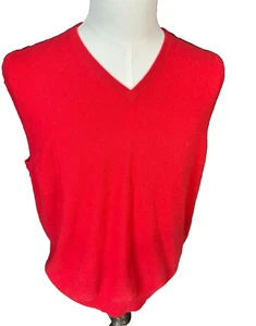 Gilet Maglione Rosso Uomo La Camicia Italiana 100% Cashmere L - Foto 1 di 5