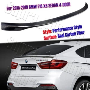 For 15-19 BMW F16 X6 X6M Performance Real Carbon Rear Trunk Lid Spoiler Wing - Picture 1 of 6