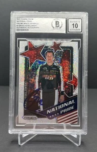 Brad Keselowski NASCAR Autographed Signed White Sparkle Slabbed Card Beckett COA - Picture 1 of 5