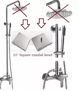Outdoor Shower Faucet 10" UPGRADED Shower Fixture Combo Set (Brushed Nickel) - Picture 1 of 2