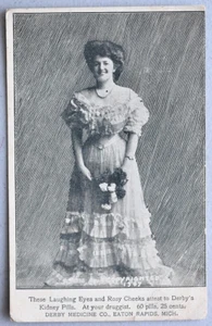 1907 Derby's Kidney Pills ~ Medicine Drug ~ Eaton Rapids MI Advertising POSTCARD - Picture 1 of 3