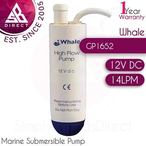 Pompa acqua sommersa alta portata Whale GP1652 12V │Caravan Camper Camper Barca - Foto 1 di 3