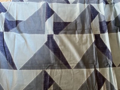  Vtg cotton fabric printed with blue jeans & white stitching  2 3/4  yd 45” wide - Image 1 of 4