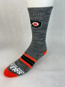 Philadelphia Flyers RMC Quad Gray Crew Athletic Socks Large - Picture 1 of 2