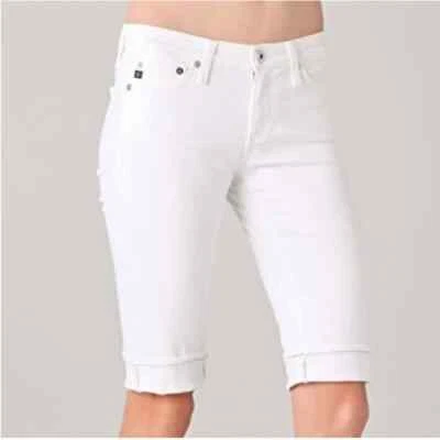 NUEVO Adriano Goldschmied Talla 25 X 14" Bermudas Malibu Largo Corto Blanco Nuevo con Etiquetas Foto 1 de 4