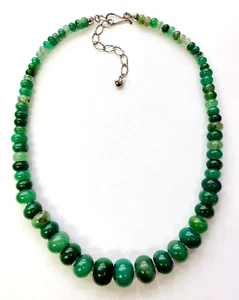 HSN Jay King Sterling Silver Green Flower Gemstone 18" Beaded Necklace - Picture 1 of 6