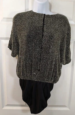 Black Tie Oleg Cassini, Mujer, Seda, Body Suit Tachonado, Negro Talla L Foto 1 de 3