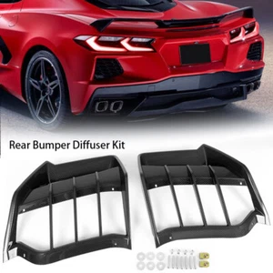 For Corvette C8 Z51 2020~2025 Carbon Fiber Add-On Rear Bumper Diffuser Spoiler - Bild 1 von 13
