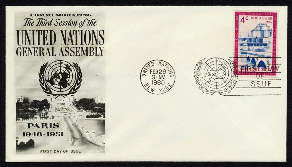 UN #77 4c U.N. 3rd General Assembly, Fleetwood FDC **ANY 5=FREE SHIPPING** - Image 1 of 1