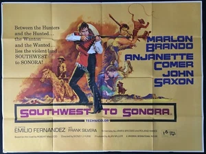 Southwest to Sonora ORIGINAL Quad Movie Film Cinema Poster Marlon Brando 1966 - Imagen 1 de 9