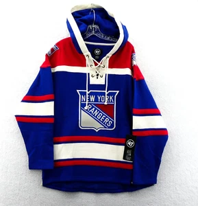 New York Rangers Hoodie Medium Herren Blau '47 Marke Superior Schnürtrikot Retro - Bild 1 von 9