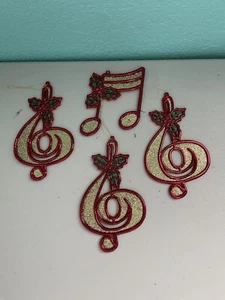 Vintage Kurt Adler Music Notes Christmas Ornaments Set Of 4 - Picture 1 of 6