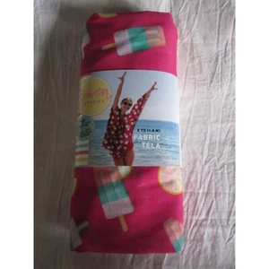 Neu 2 Yards rosa Stiel Zitronen Sommer Spaß Stoff 58""x72"" Polyester/Baumwolle - Bild 1 von 3
