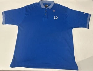 NFL Vintage Puma Indianapolis Colts Größe XL Blau Polo T-Shirt Herren - Bild 1 von 11