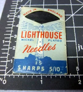Vintage Leuchtturm Nadelset, Made in England, schöne Grafik & Farben, (leer) - Bild 1 von 2