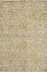 Vegetable Dye Traditional Oushak Turkish Small Rug Hand-Knotted Beige 2x3 ft - Picture 1 of 10