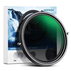 NEEWER 2 in 1 49mm Variable ND ND2–ND32&CPL Ultra Slim Water Repellent Filter - Picture 1 of 8