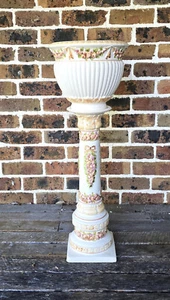 Vintage Weiss Brazil Porcelain Hand Painted Jardiniere and Stand - Picture 1 of 9