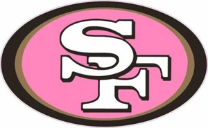 San Francisco 49ers Brustkrebs inspiriert Mini Football Helm Aufkleber - Bild 1 von 3