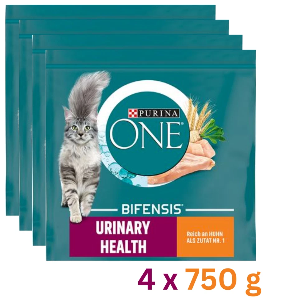 PURINA ONE Urinary Health 4x750g Trockenfutter für Katzen, mit Huhn als 1. Zutat - Bild 1 von 1