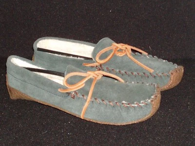 ZAPATILLAS MOCASÍN LANDS END 34664 AZUL MARINO OSCURO GAMUZA Mujer Talla 9B NUEVAS Foto 1 de 4