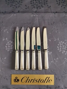Christofle Aria 6 Knife Set With Cheese Dessert Silver Plated Metal - Picture 1 of 9