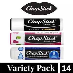ChapStick Classic Variety Pack Lip Balm Tubes Multi Flavored Lip Balms 14 pk - Picture 1 of 4