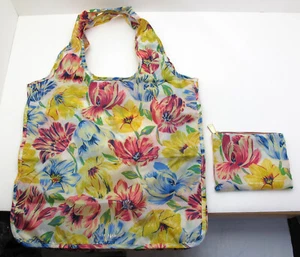 NWT KATE SPADE Nylon Reusable/Fold Shopper Tote w/Zipper Storage Painted Tulip - Picture 1 of 3