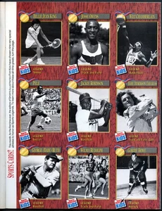 1990 Sports Illustrated for Kids Series 4 Uncut Sheet Ruth Gretzky Owens Pele - Picture 1 of 4