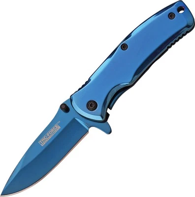 Navaja de Bolsillo Plegable Tac Force 6" Espejo Azul Titanio Apertura Asistida 848BL Foto 1 de 4