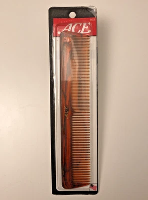 Peine de pelo ACE de colección peine de aderezo marrón tortuga 7" EE. UU. nuevo y sellado Foto 1 de 4