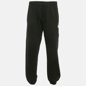Off-White Black Logo Print Cotton Knit Track Pants XL - Picture 1 of 5