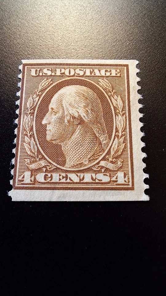 US STAMP Scott#354 MINT F LH OG, 4 cent, Orange Brown, 1909 issue, perf 12 Vert - Image 1 of 2